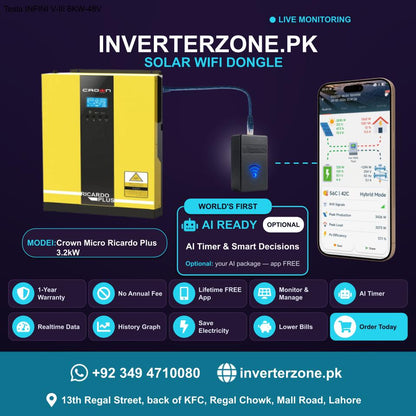 Crown Micro Ricardo Plus 3.2kW  Inverterzone Special Model Solar WiFi Dongle