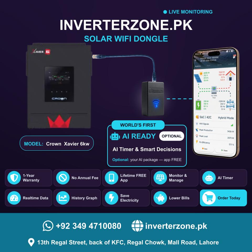 Crown Xavier 6 KW Solar WiFi Dongle - Real-Time Solar Monitoring
