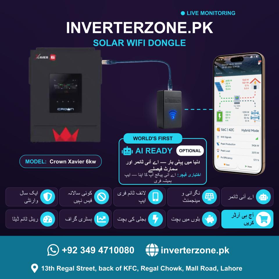 Crown Xavier 6 KW Solar WiFi Dongle - Real-Time Solar Monitoring