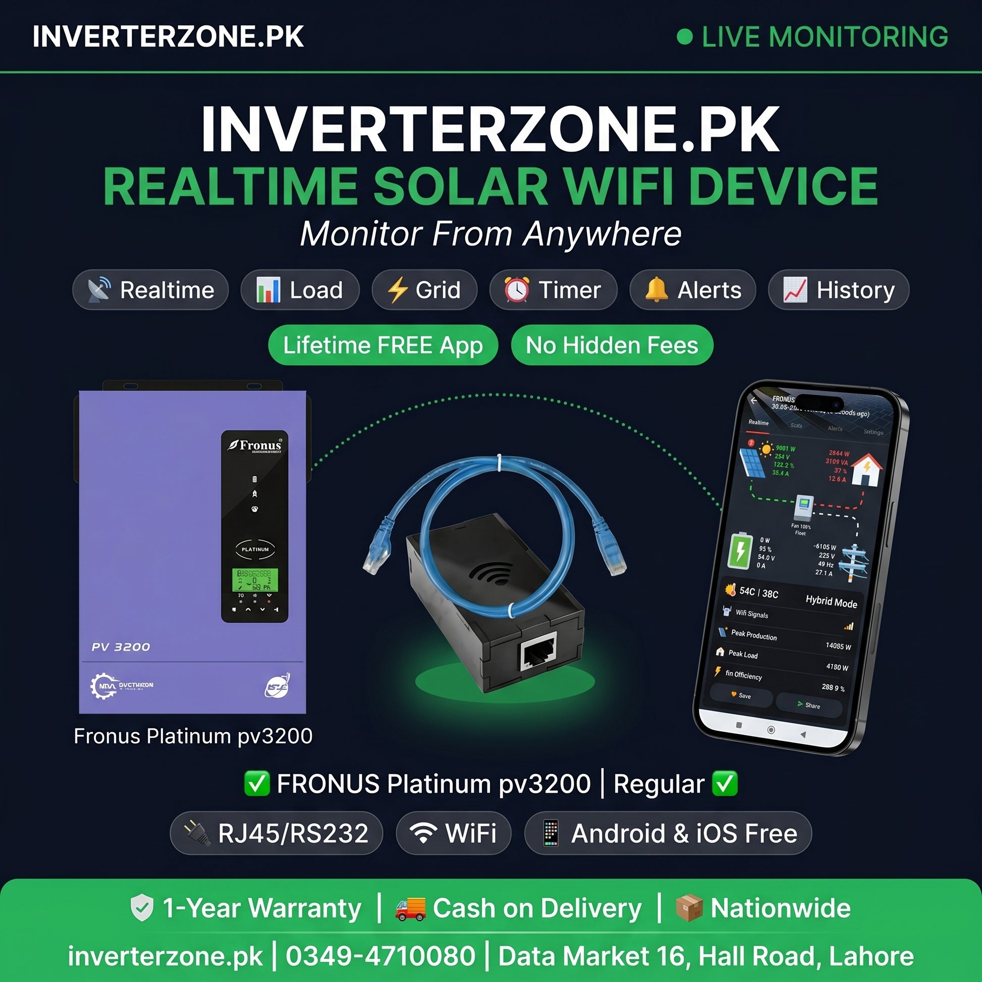 Fronus_Platinum_pv3200  Solar WiFi Monitoring Dongle – Realtime monitoring via free Android & iOS app | inverterzone.pk