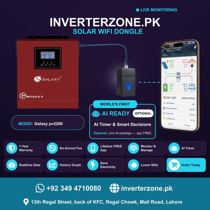 Galaxy pv2200 Solar WiFi Dongle - Real-Time Solar Monitoring