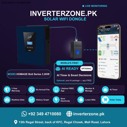 HOMAGE Bolt Series 3.2KW  Inverterzone Regular Solar WiFi Dongle - Real-Time Solar Monitoring