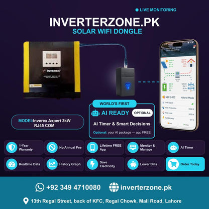 Inverex Axpert 3kW RJ45 COM Solar WiFi Dongle - Real-Time Solar Monitoring