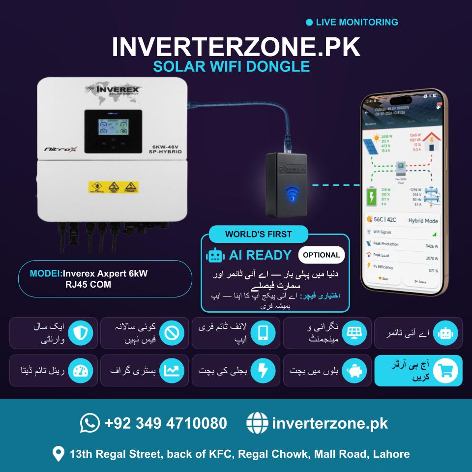 Inverex Axpert 6kW RJ45 COM Solar WiFi Dongle - Real-Time Solar Monitoring