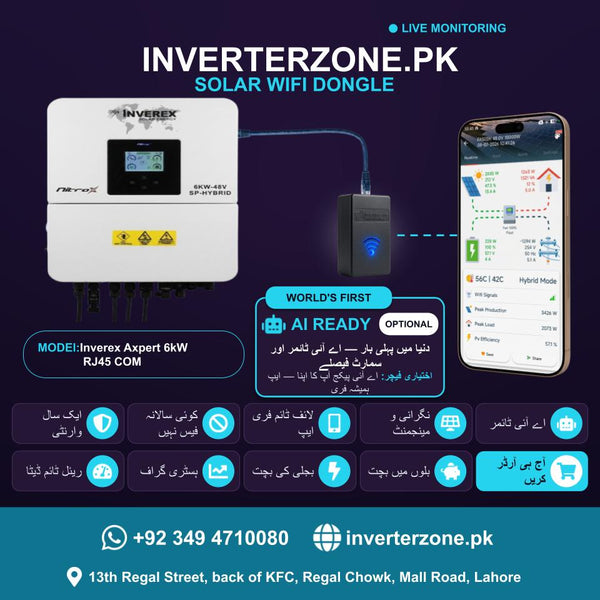 Inverex Axpert 6kW RJ45 COM Solar WiFi Dongle - Real-Time Solar Monitoring