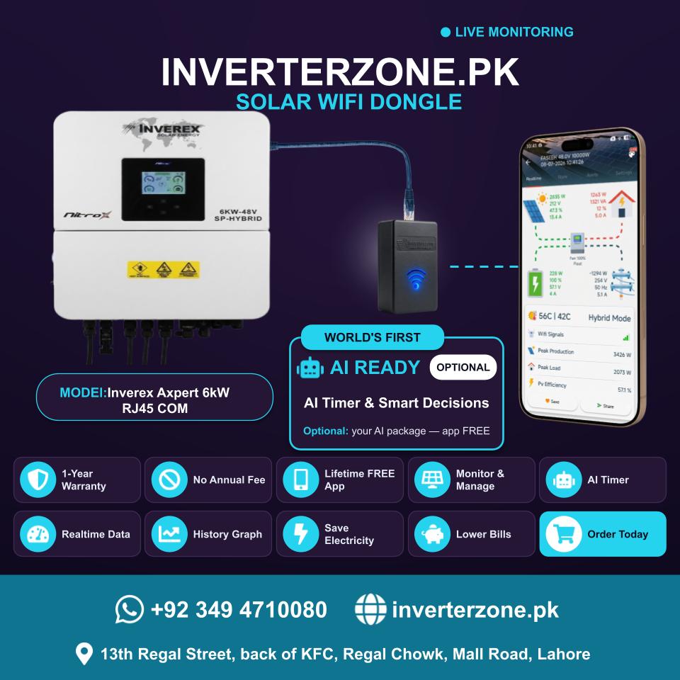 Inverex Axpert 6kW RJ45 COM Solar WiFi Dongle - Real-Time Solar Monitoring