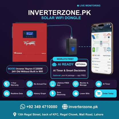 Inverex Veyron II 3200W 24V Old Without Built in Wifi Solar WiFi Dongle - Real-Time Solar Monitoring