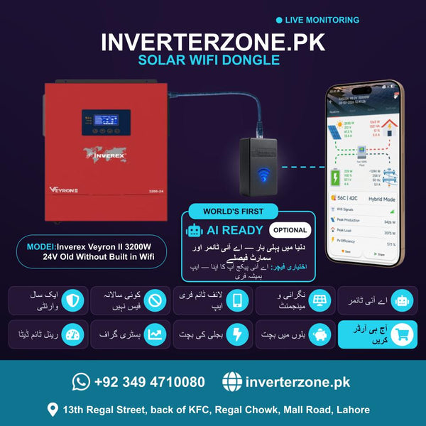 Inverex Veyron II 3200W 24V Old Without Built in Wifi Solar WiFi Dongle - Real-Time Solar Monitoring