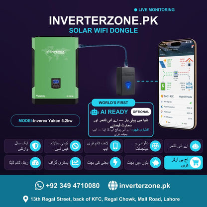 Inverex Yukon 5.2 KW Solar WiFi Dongle - Real-Time Solar Monitoring
