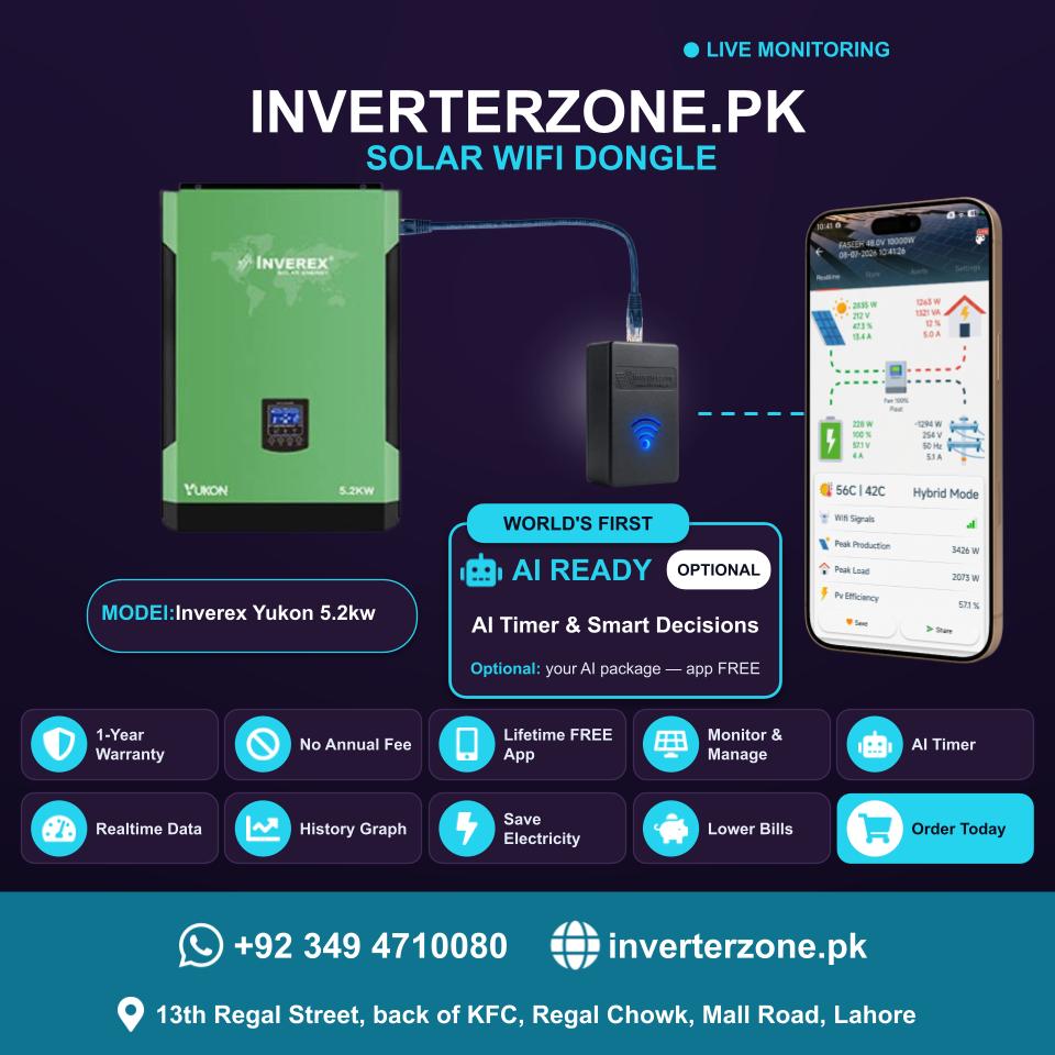 Inverex Yukon 5.2 KW Solar WiFi Dongle - Real-Time Solar Monitoring