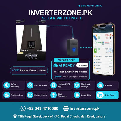 Inverex Yukon II 5.6 KW Solar WiFi Dongle - Real-Time Solar Monitoring