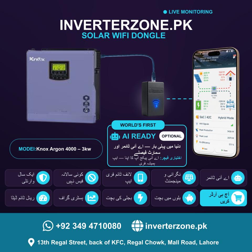 Knox Argon 4000 – 3kw Solar WiFi Dongle - Real-Time Solar Monitoring