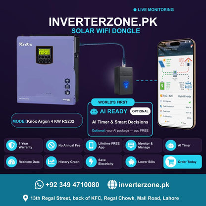 Inverterzone Knox Argon 4 KW RS232 Special Model Solar WiFi Dongle