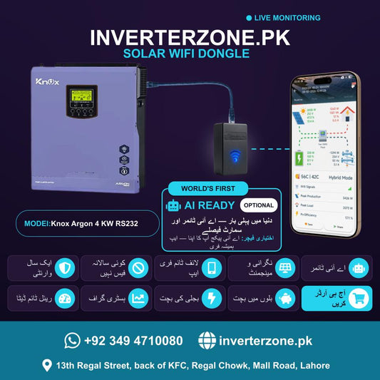 Inverterzone Knox Argon 4 KW RS232 Special Model Solar WiFi Dongle