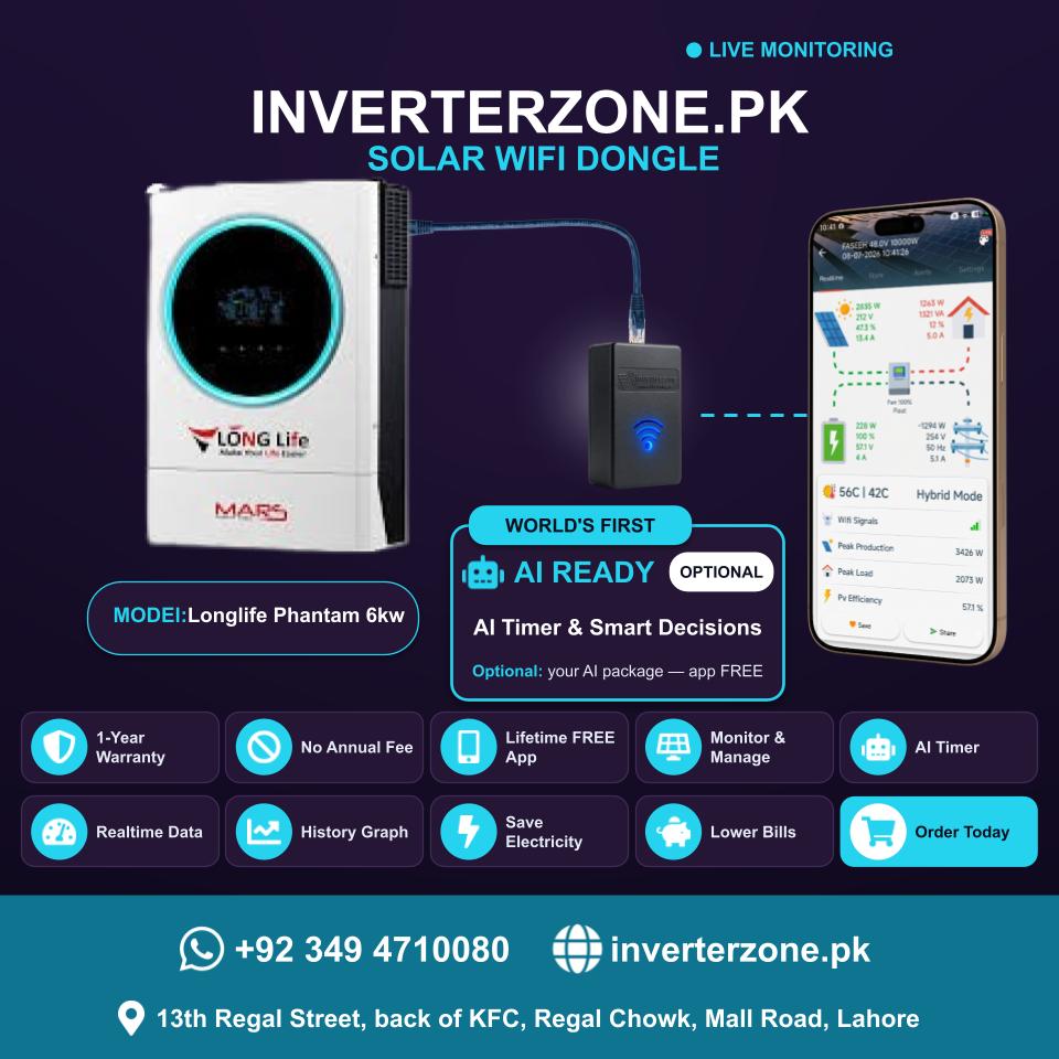Long life Phantam 6kw Solar WiFi Dongle - Real-Time Solar Monitoring