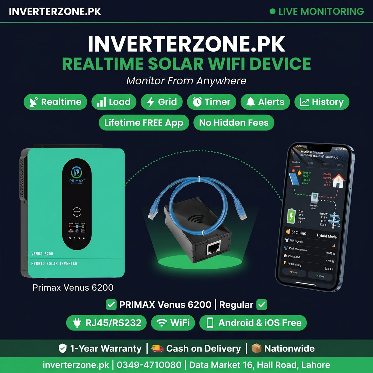 Primax Venus 6200 Solar WiFi Dongle - Real-Time Solar Monitoring