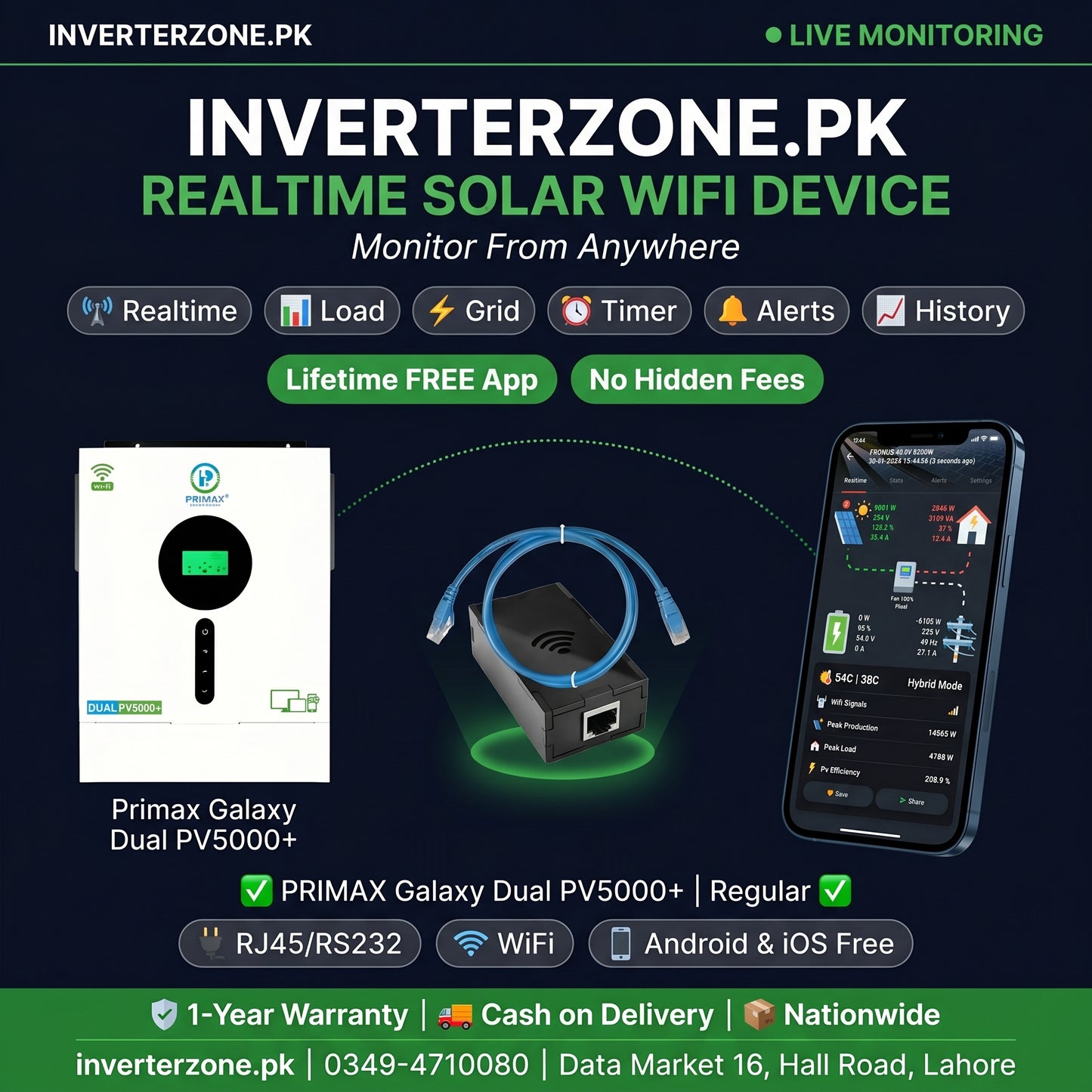  Primax_GALAXY_DUAL_PV5000 Solar WiFi Monitoring Dongle – Realtime monitoring via free Android & iOS app | inverterzone.pk