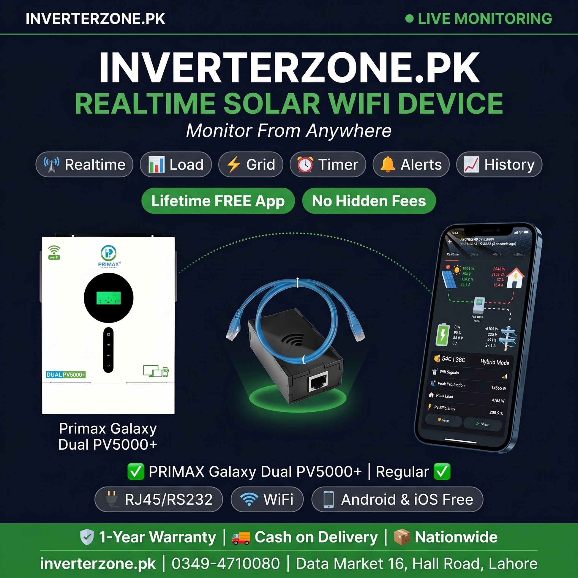 Primax_GALAXY_DUAL_PV5000 Solar WiFi Monitoring Dongle – Realtime monitoring via free Android & iOS app | inverterzone.pk