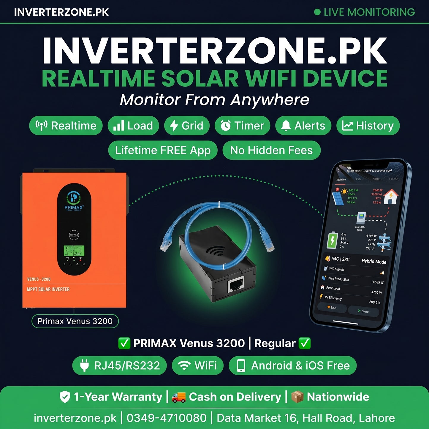 Primax_Venus_3200  Solar WiFi Monitoring Dongle – Realtime monitoring via free Android & iOS app | inverterzone.pk