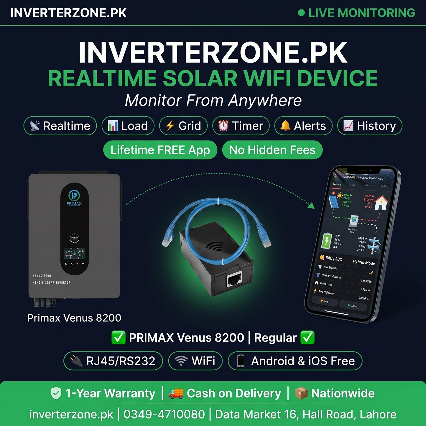 InverterZone.PK solar WiFi device with smartphone app 