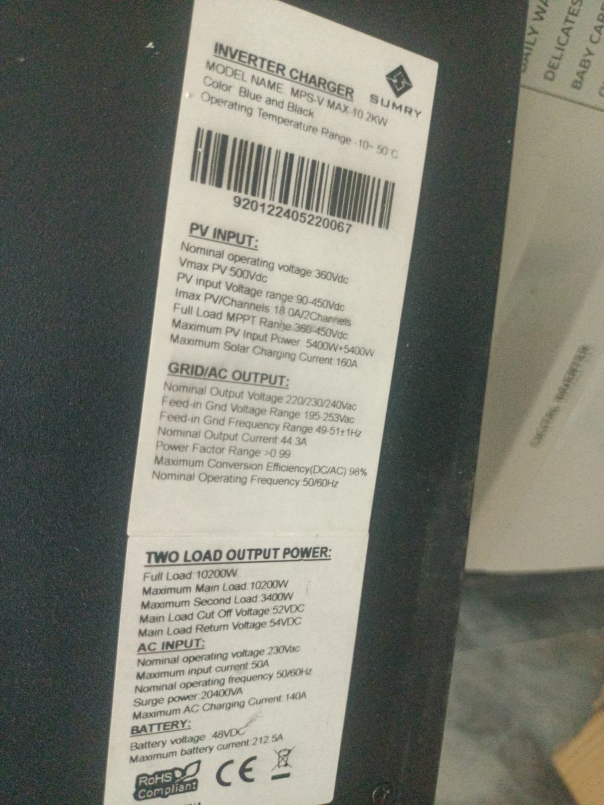 SUMRY MPS-V MAX 10.2kW inverterzone wifi dongle real time monitoring