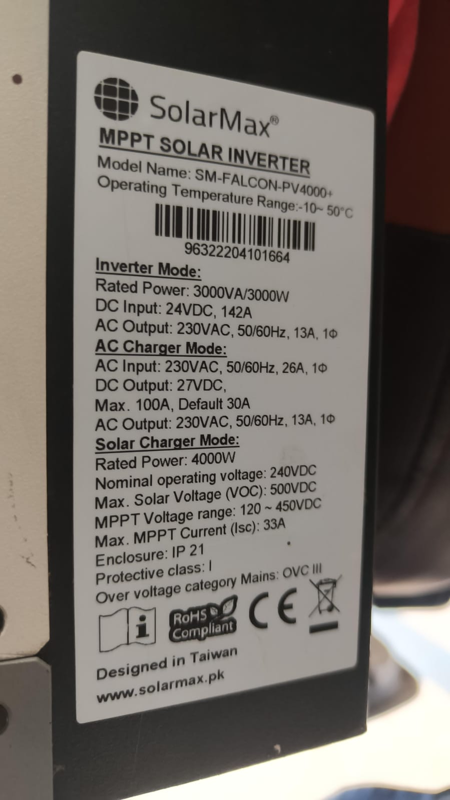 Solarmax Falcon PV4000 3kW SM-FALCON-PV4000 Solar WiFi Dongle - Real-Time Solar Monitoring