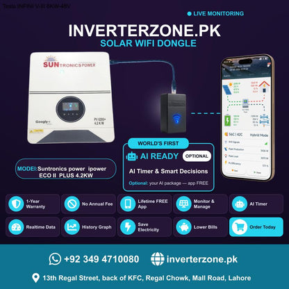Suntronics power  ipower ECOII PLUS 4.2KW Inverterzone Regular Solar WiFi Dongle - Real-Time Solar Monitoring