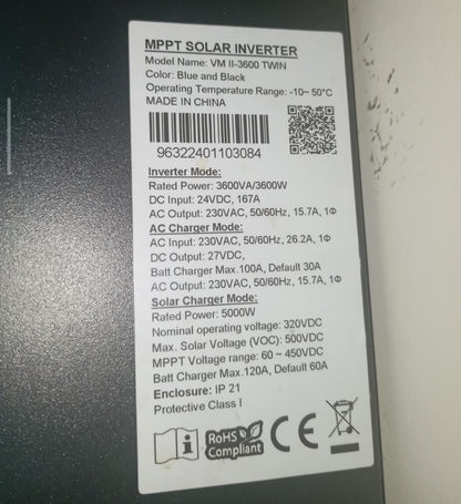 Tesla Axpert VM II-3600 TWIN Solar WiFi Dongle - Real-Time Solar Monitoring