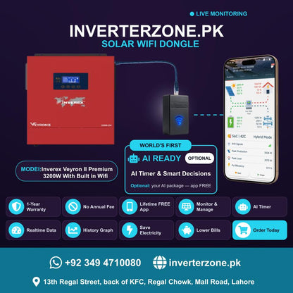 Inverterzone Veyron II Premium 3200W With Built in Wifi Special Model Solar WiFi Dongle