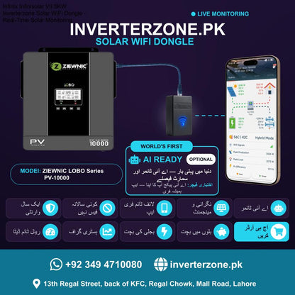 ZIEWNIC LOBO Series PV-10000 Inverterzone Regular Solar WiFi Dongle - Real-Time Solar Monitoring