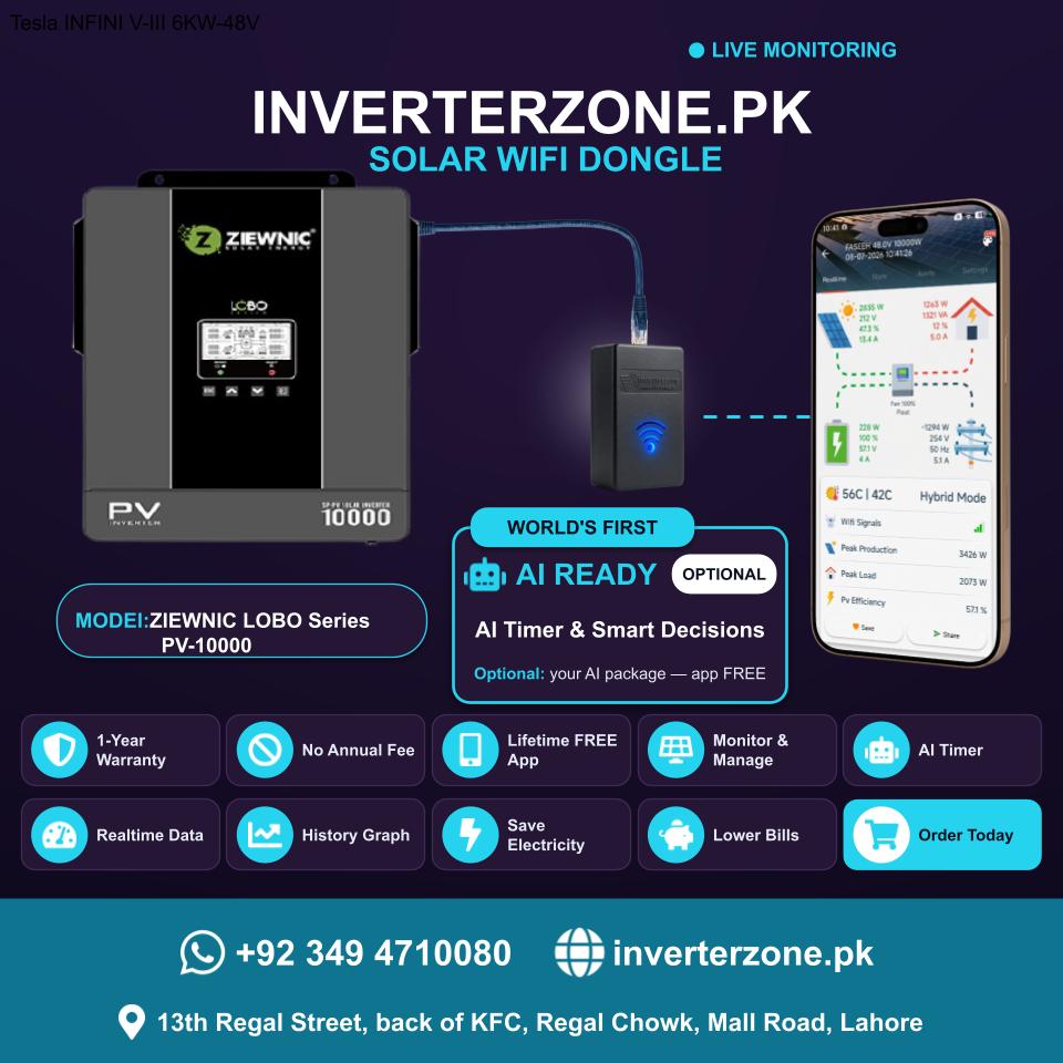 ZIEWNIC LOBO Series PV-10000 Inverterzone Regular Solar WiFi Dongle - Real-Time Solar Monitoring