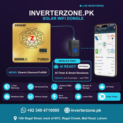 Ziewnic Diamond Pv8500 Solar WiFi Dongle - Real-Time Solar Monitoring