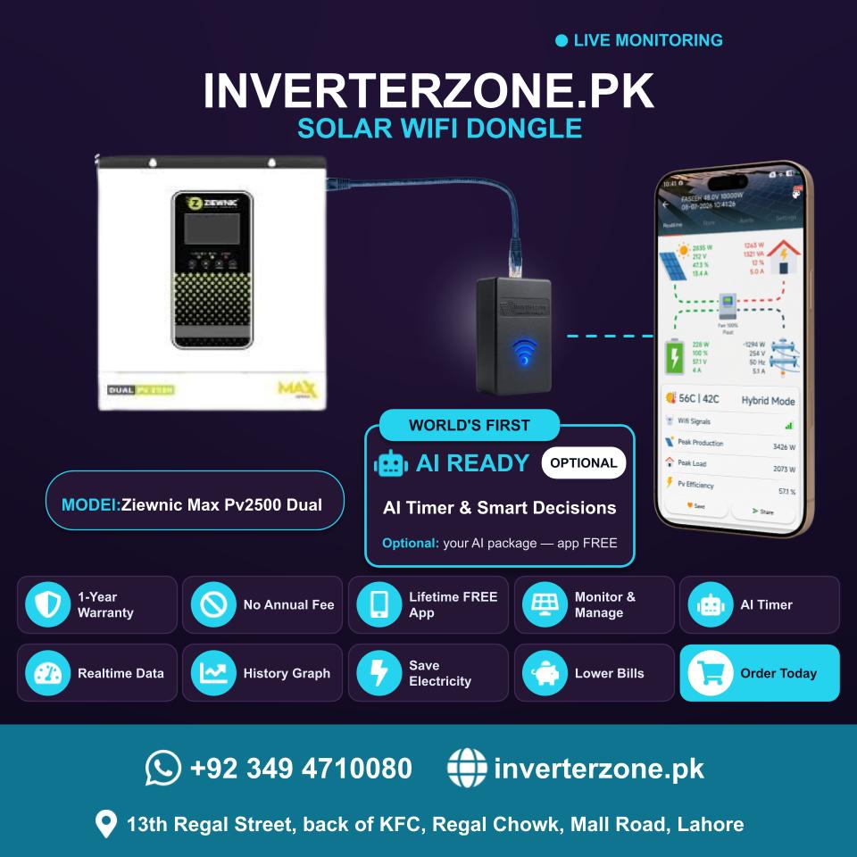 Ziewnic Max Pv2500 Dual Solar WiFi Dongle - Real-Time Solar Monitoring