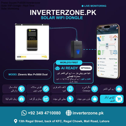 Ziewnic Max Pv5000 Dual Solar WiFi Dongle - Real-Time Solar Monitoring