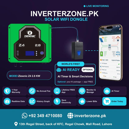 Ziewnic Z4 2.8 KW Solar WiFi Dongle - Real-Time Solar Monitoring
