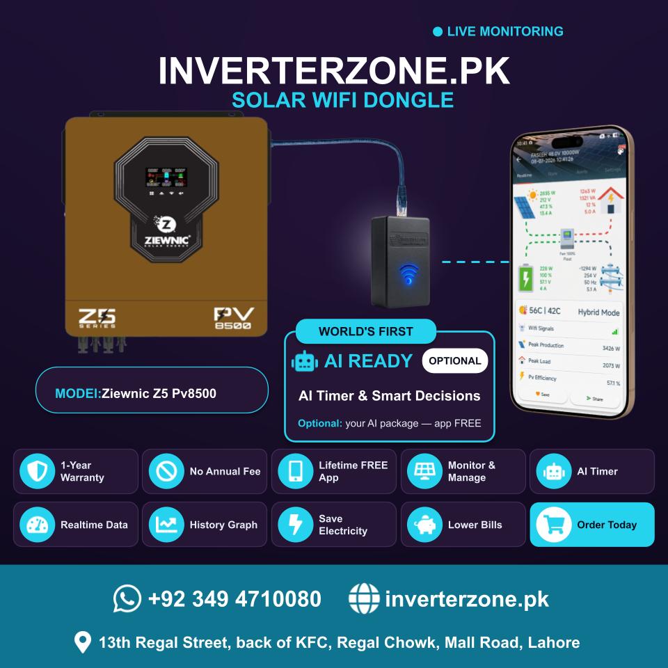 Ziewnic Z5 Pv8500 Solar WiFi Dongle - Real-Time Solar Monitoring