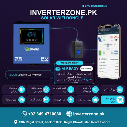 Ziewnic Z6 Pv11000 Solar WiFi Dongle - Real-Time Solar Monitoring
